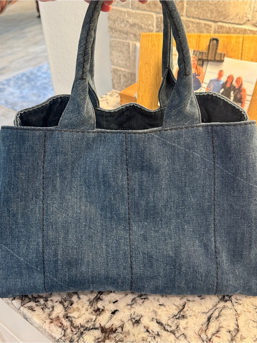 Prada Canapa Milano Denim Tote Bag - Blue large - Picture 12 of 16
